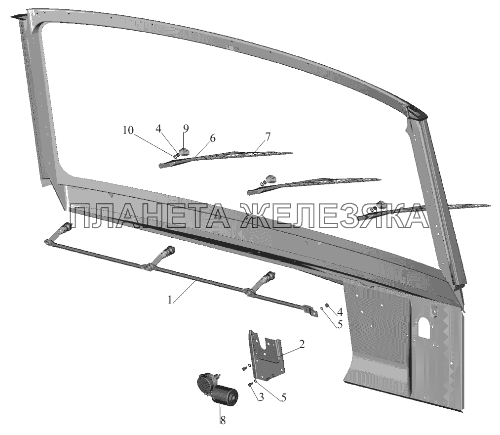 Установка стеклоочистителя 64221-3700041-010 МАЗ-551605