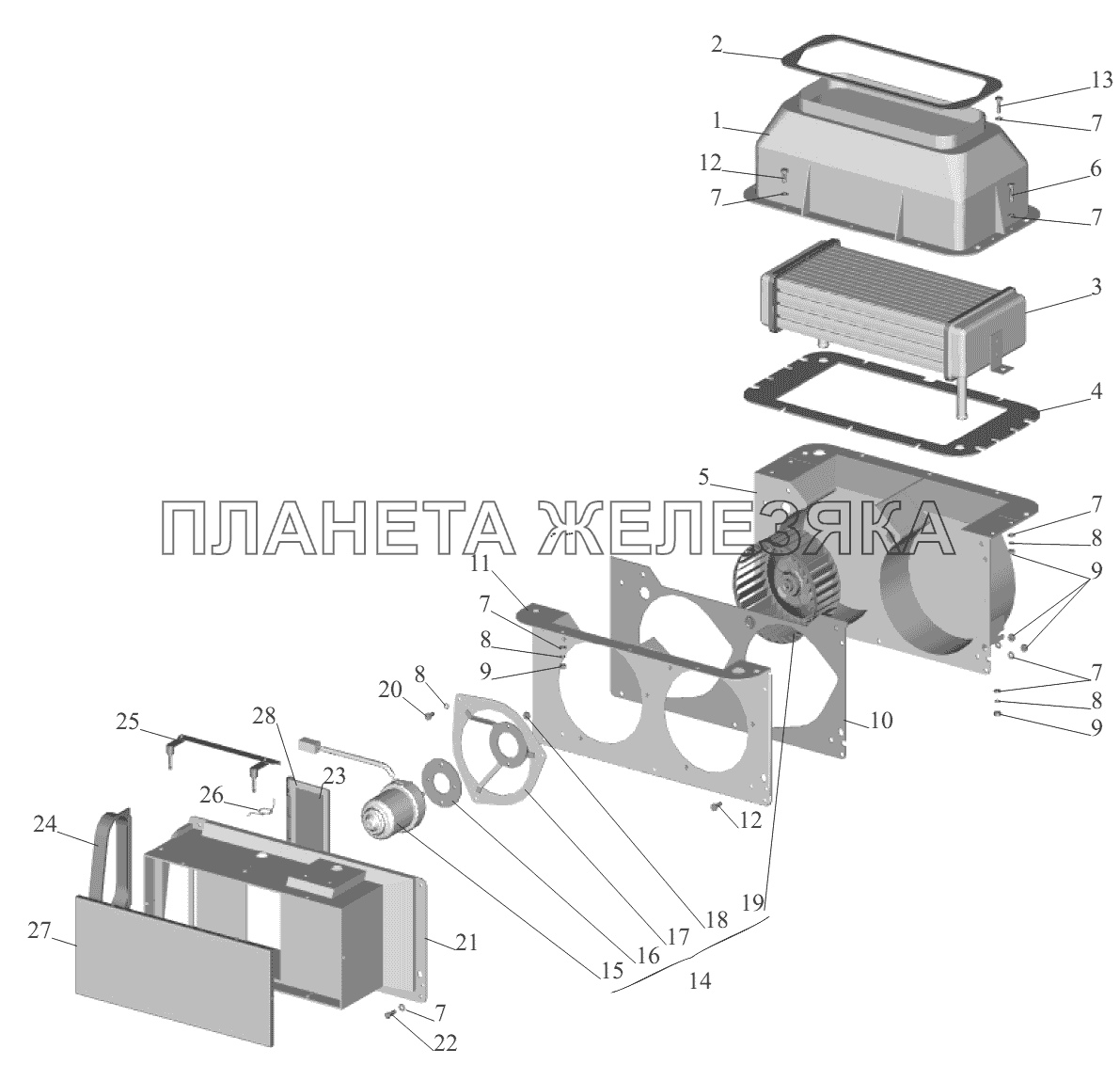 Отопитель 64221-8101010 МАЗ-551605