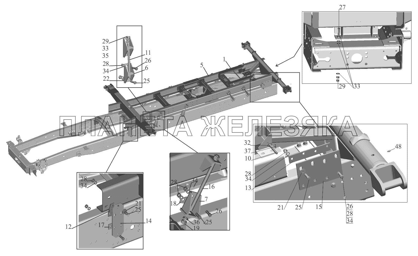 Установка надрамника 551605-8600002-030 МАЗ-551605