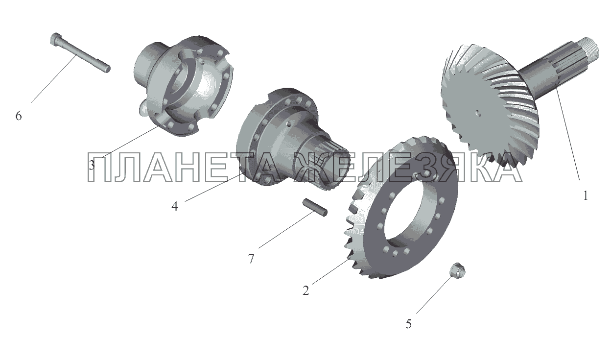 Шестерни ведущая и ведомая (комплект для запчастей) МАЗ-551605