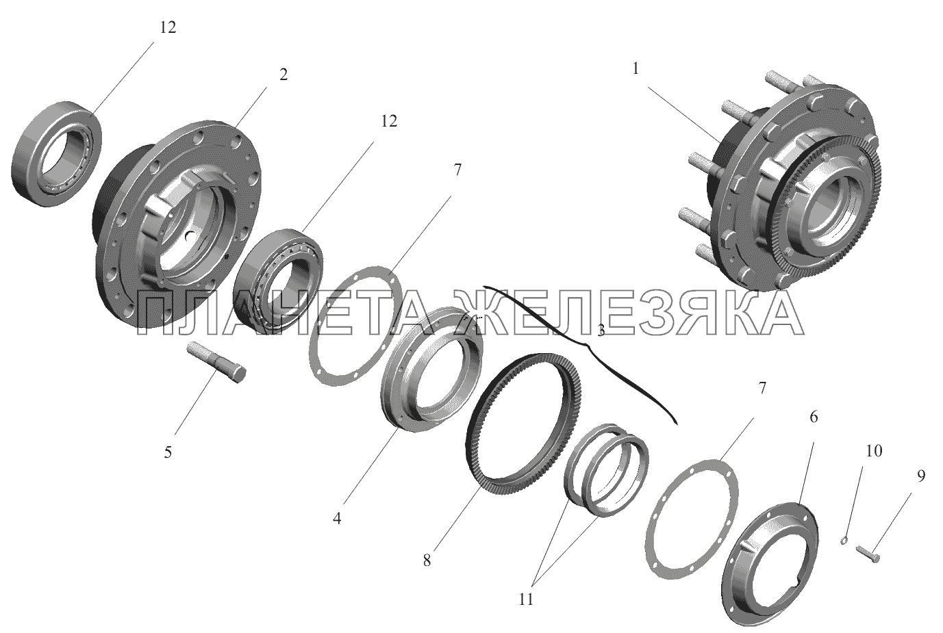 Ступица заднего моста МАЗ-551605