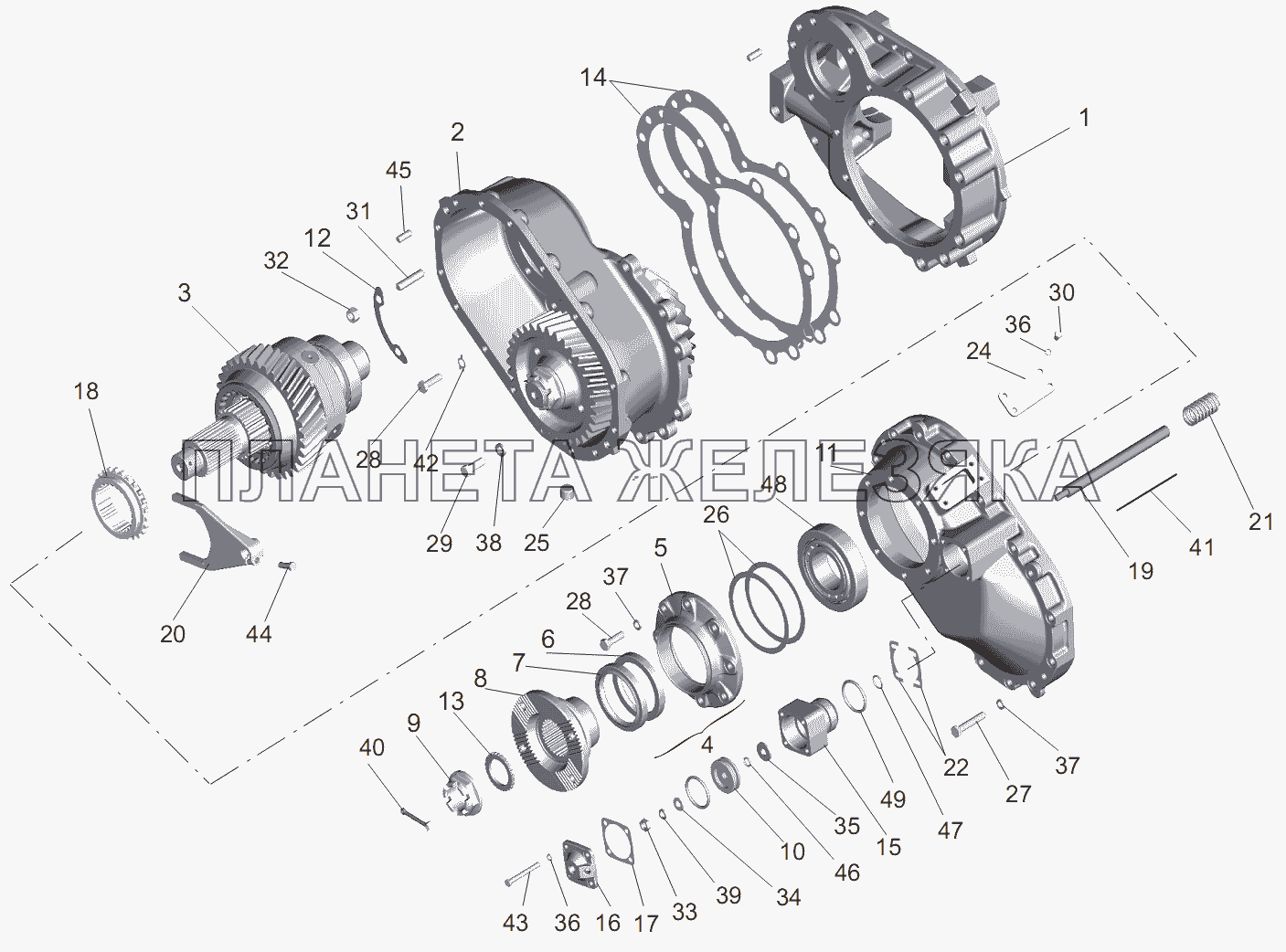 Редуктор среднего моста МАЗ-551605