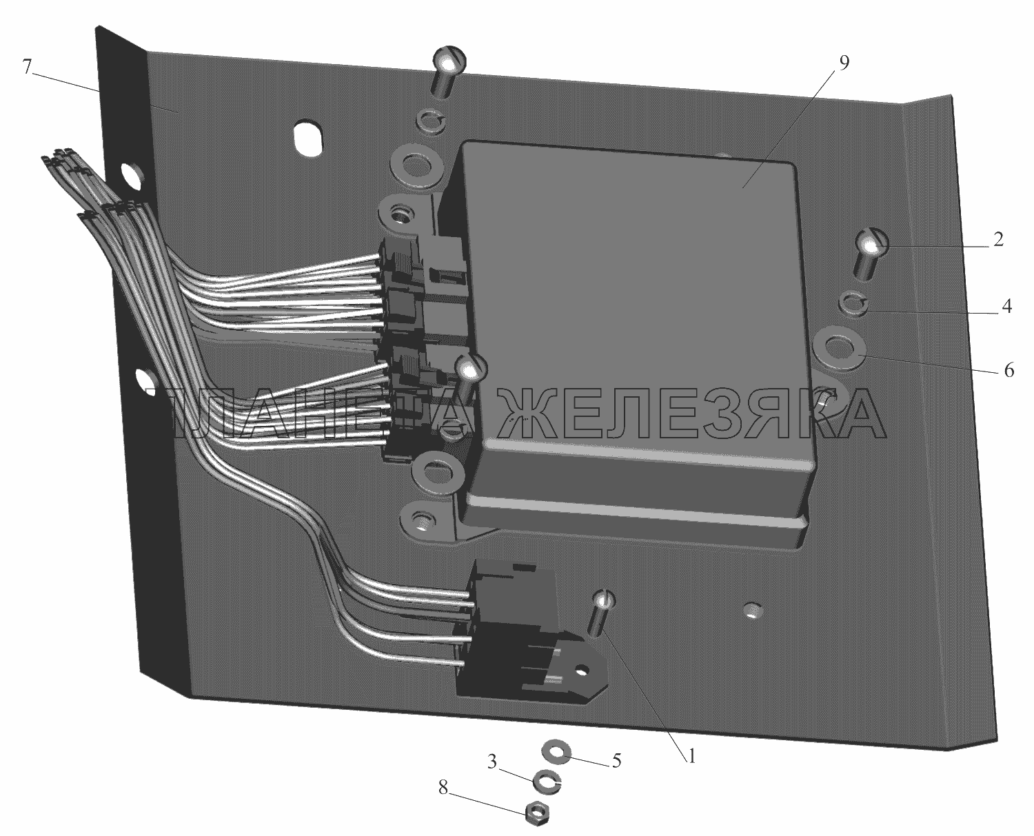 Установка электронного блока АБС на автомобиле без прицепа и ограничения скорости МАЗ-551669