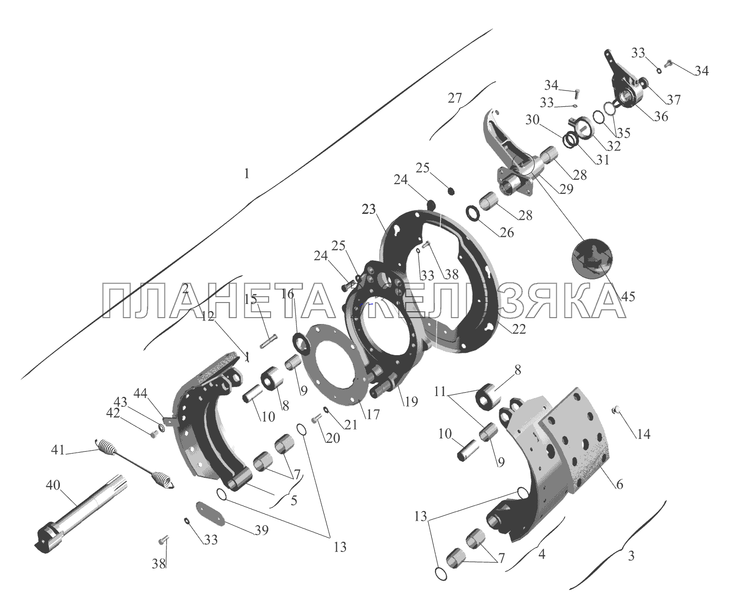 Тормозной механизм передних колес МАЗ-551669