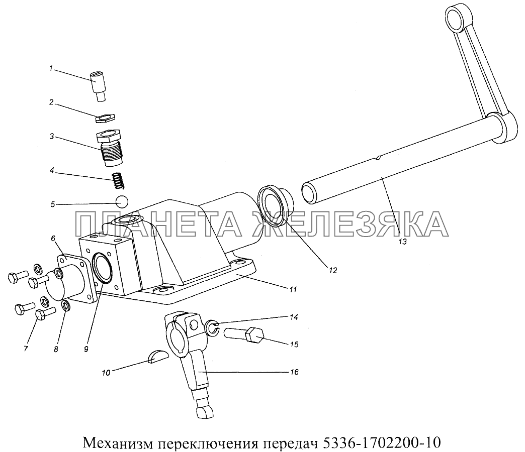 Механизм переключения передач 5336-1702200-10 МАЗ-5516А5 Механизм переключения передач 5336-1702200-10 МАЗ-5516А5