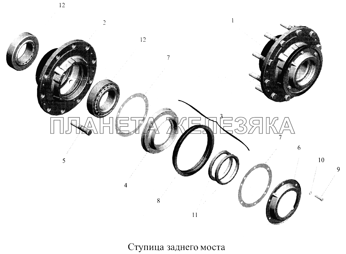 Ступица заднего моста МАЗ-5516А5