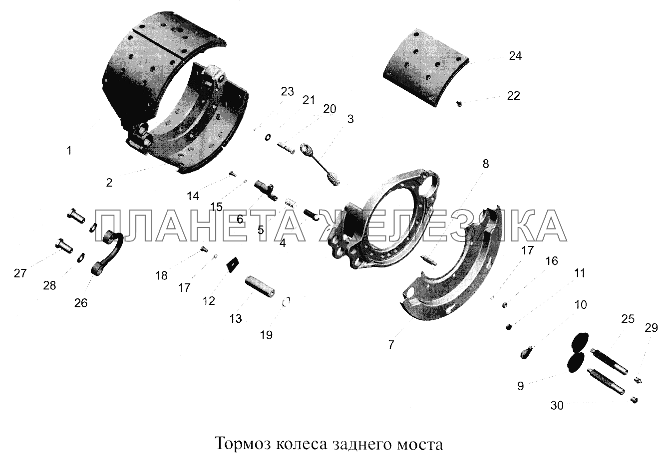 Тормоз колеса заднего моста МАЗ-5516А5