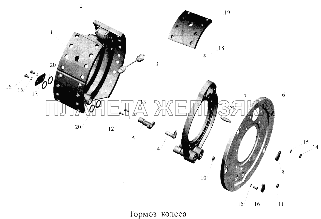 Тормоз колеса МАЗ-5516А5