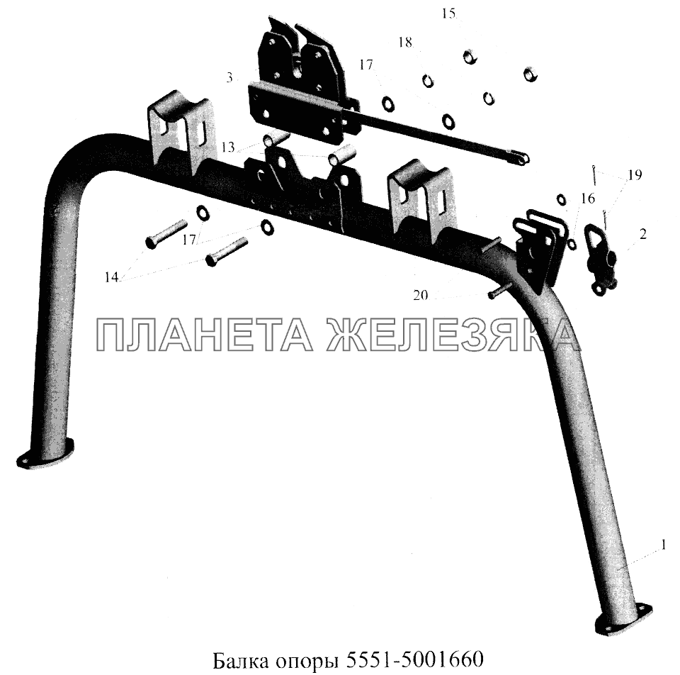 Балка опоры 5551-5001660 МАЗ-5516А5 Балка опоры 5551-5001660 МАЗ-5516А5