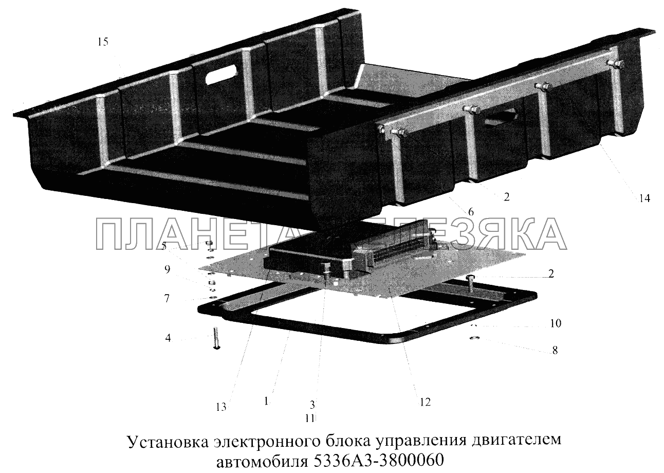 Установка электронного блока управления двигателем автомобиля 5336АЗ-3800060 МАЗ-5516А5