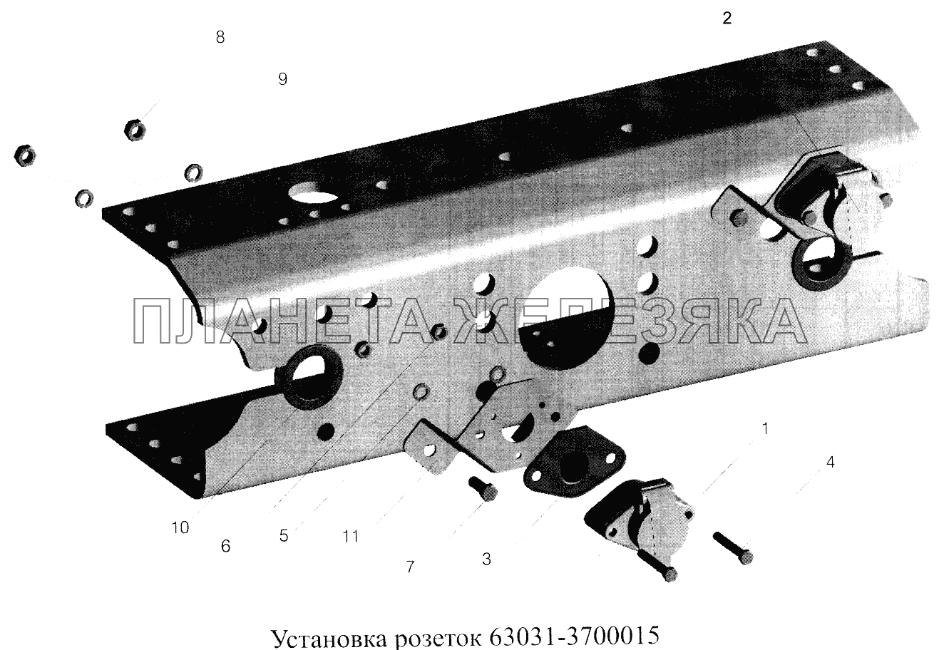 Установка розеток 63031-3700015 МАЗ-5516А5