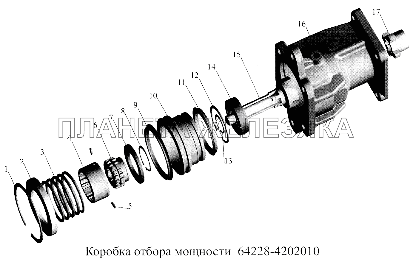 Коробка отбора мощности 64278-4202010 МАЗ-5516А5