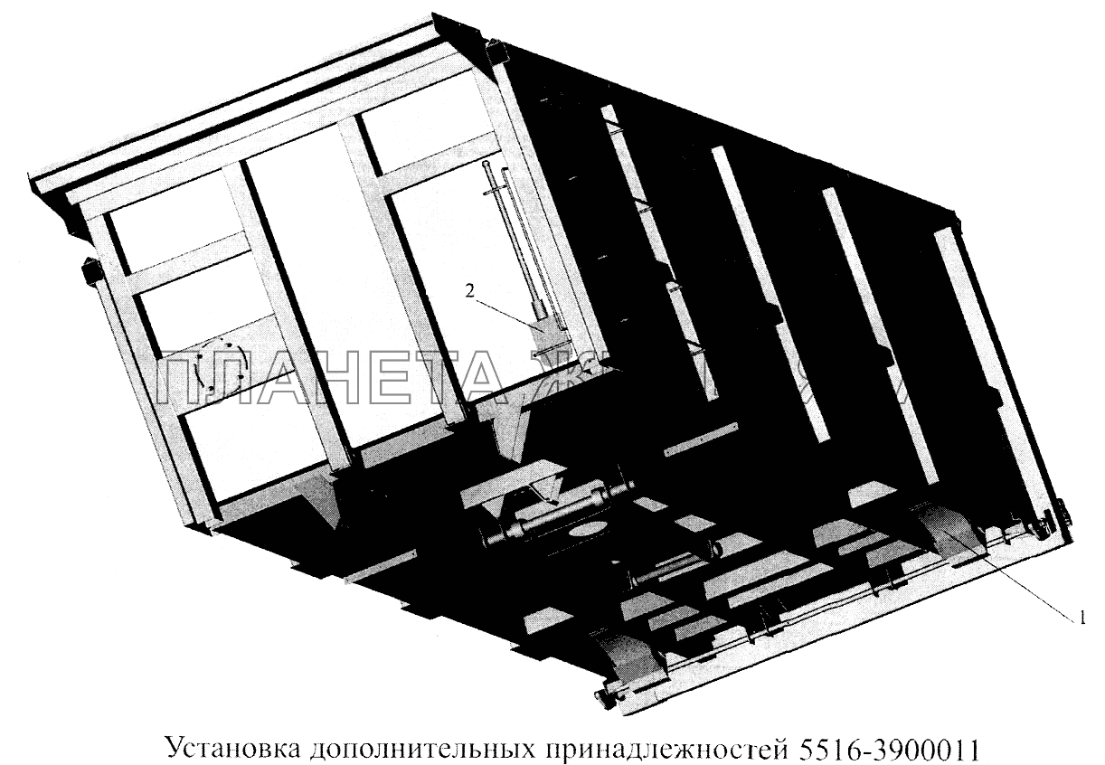 Установка дополнительных принадлежностей 5516-3900011 МАЗ-5516А5