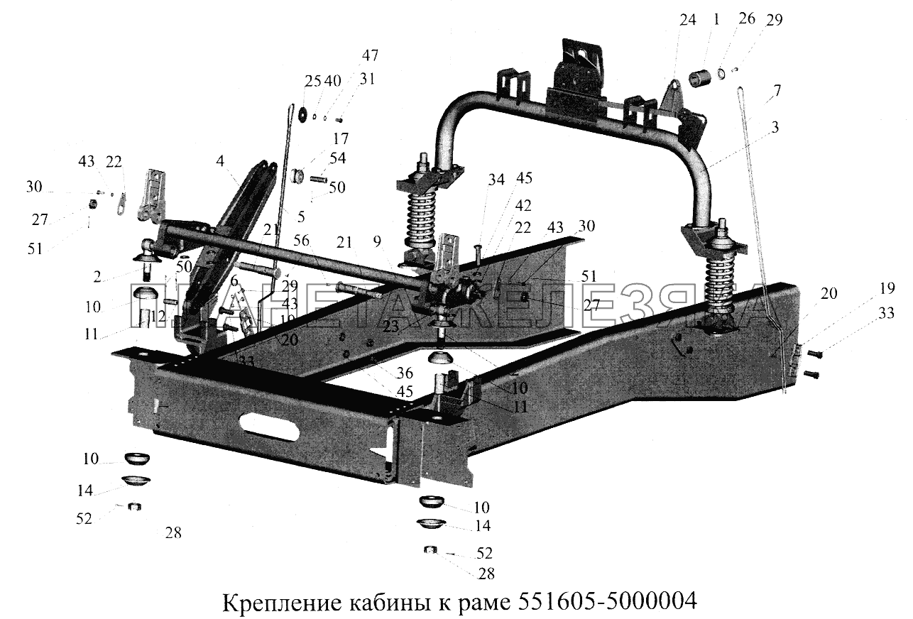 Крепление кабины к раме 551605-5000004 МАЗ-5516А5