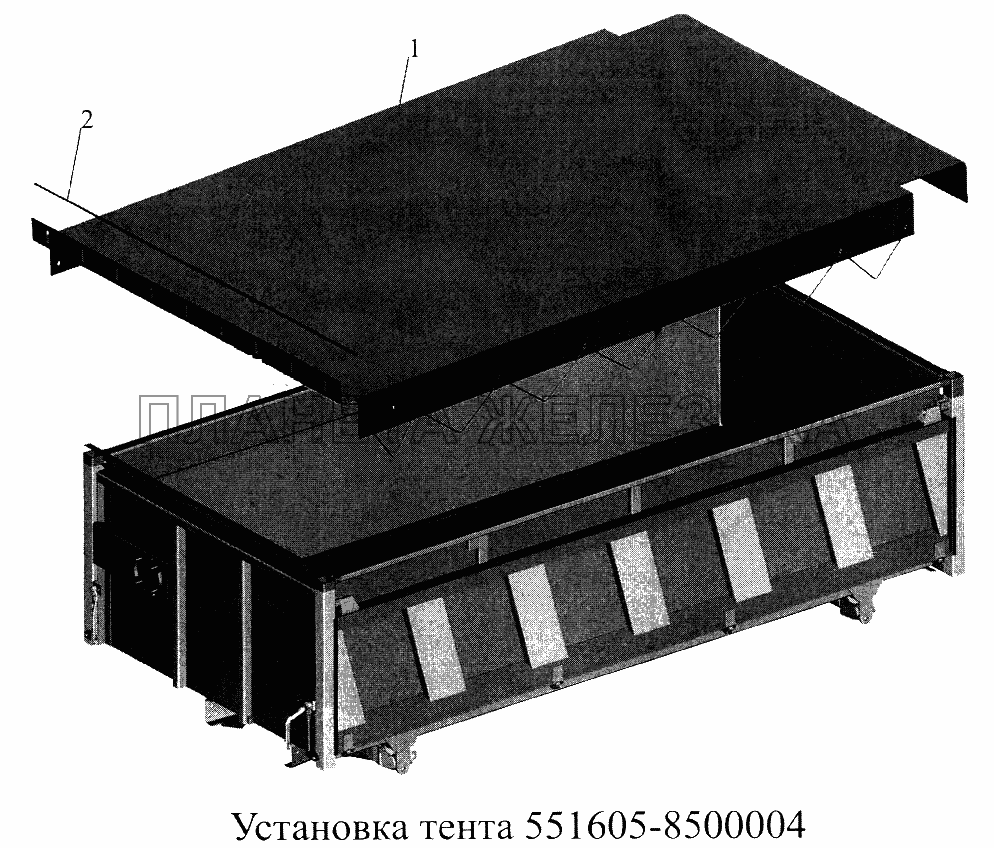 Установка тента 551605-8500004 МАЗ-5516А5