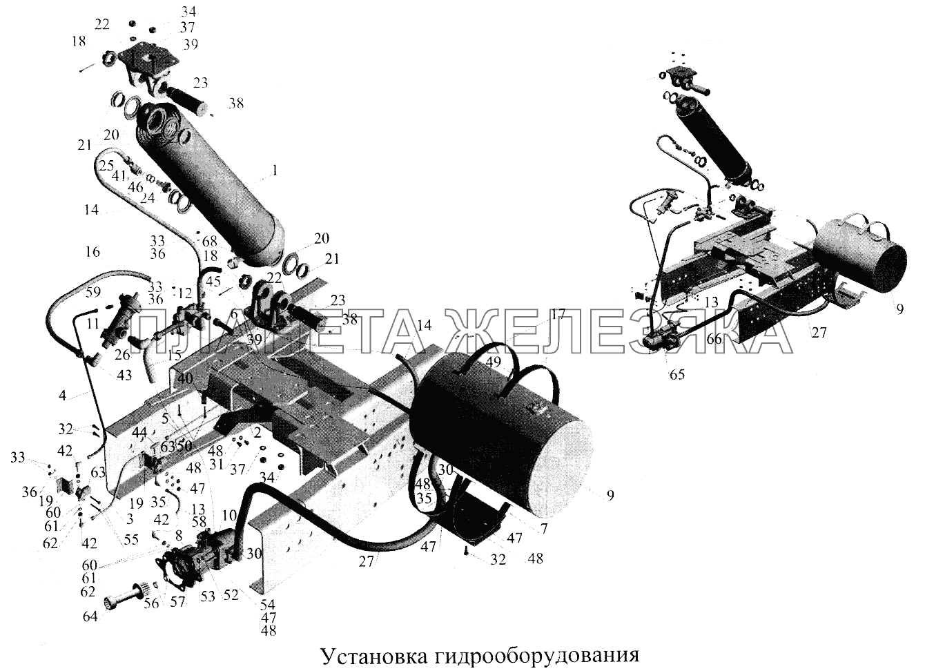 Установка гидрооборудования МАЗ-5516А5