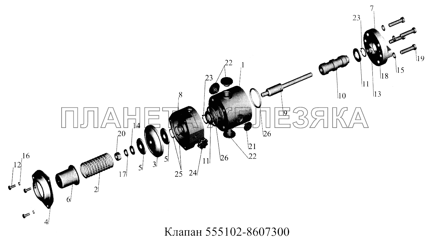 Клапан 555102-8607300 МАЗ-5516А5