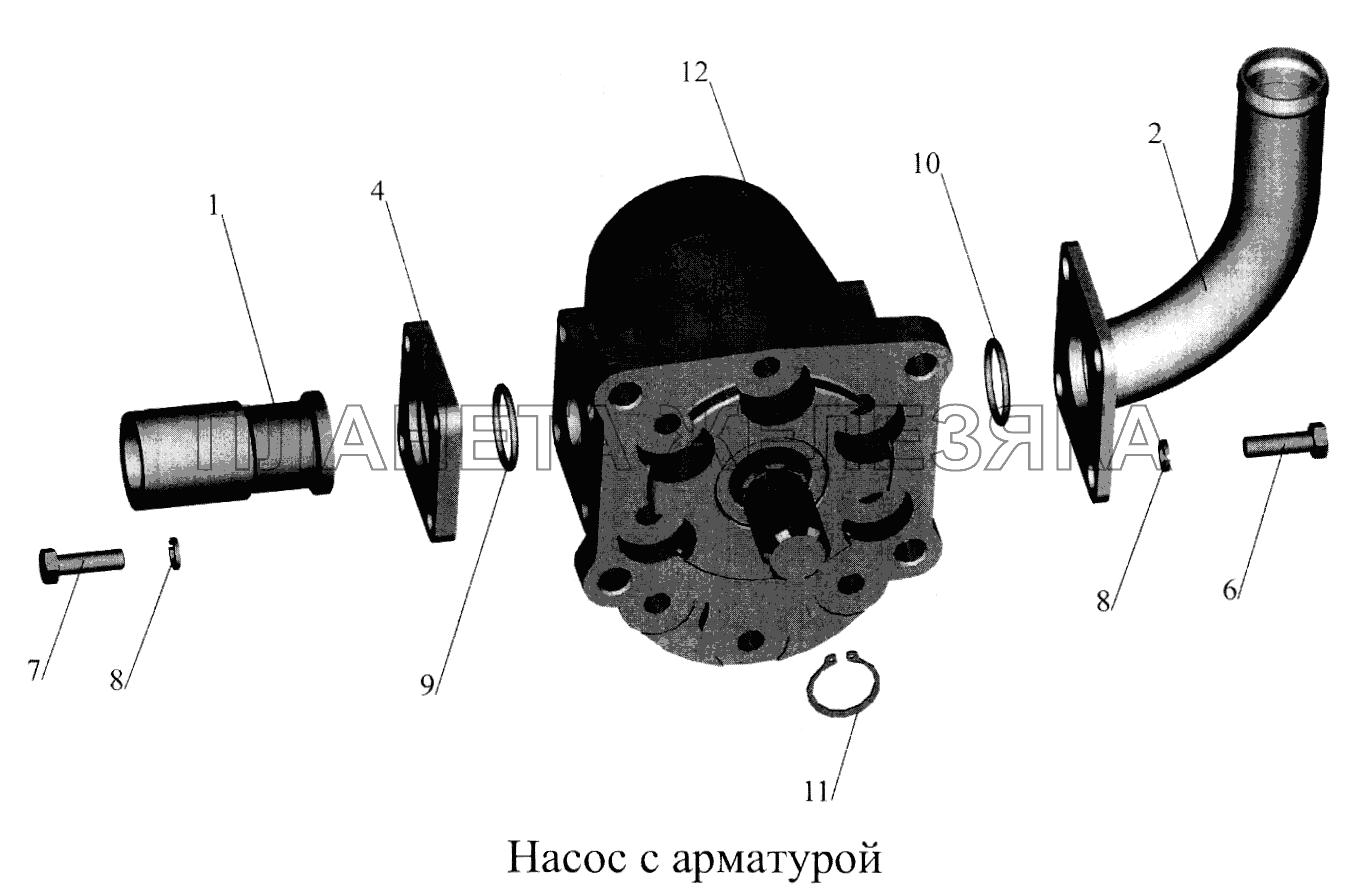 Насос с арматурой 64228-8604010-032 (-732) МАЗ-5516А5