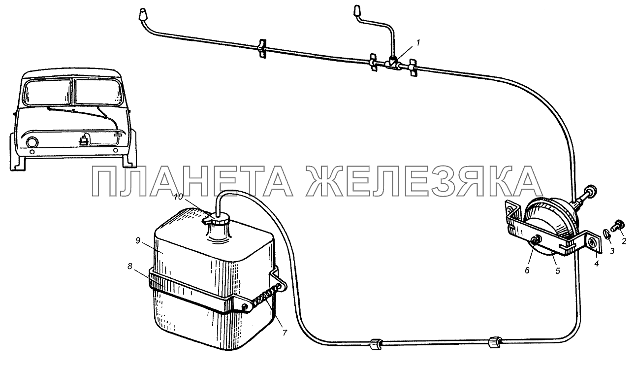 Омыватель ветровых стекол МАЗ-5549