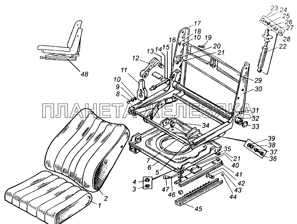 Сиденье водителя МАЗ-5549