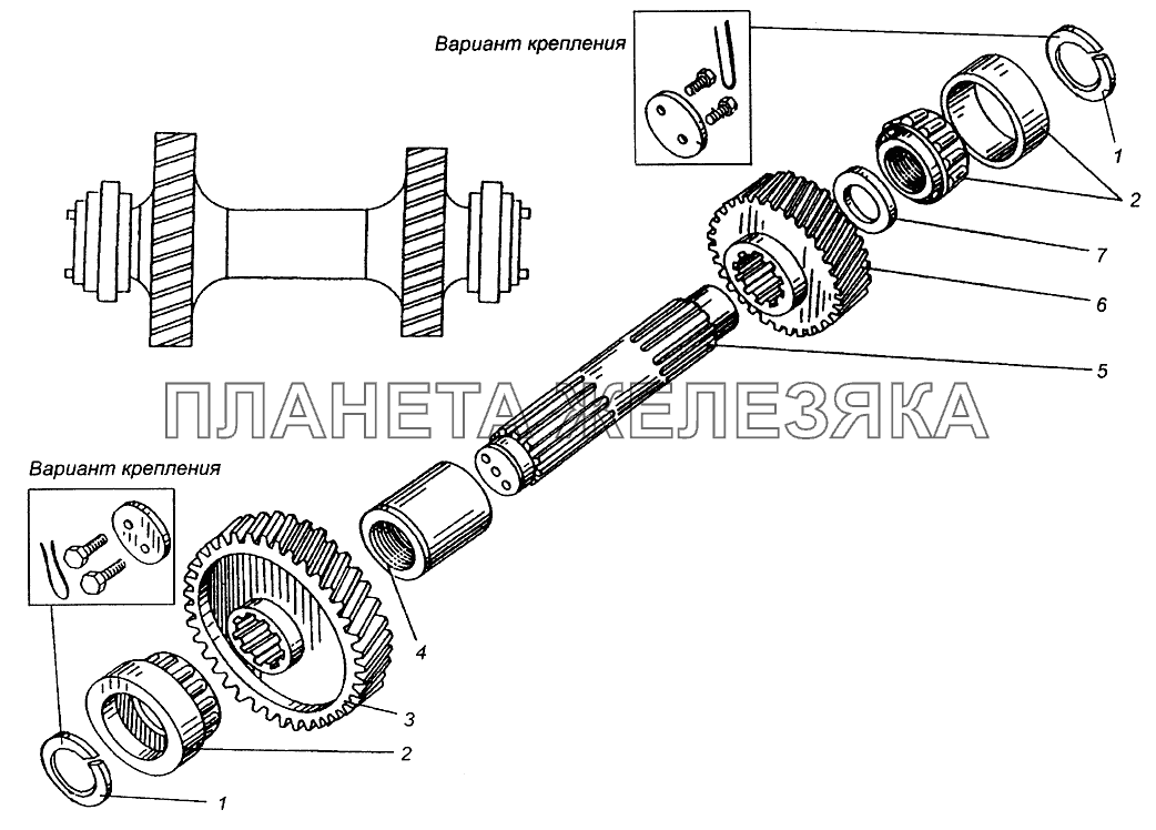 Вал промежуточный раздаточной коробки МАЗ-509А МАЗ-5549