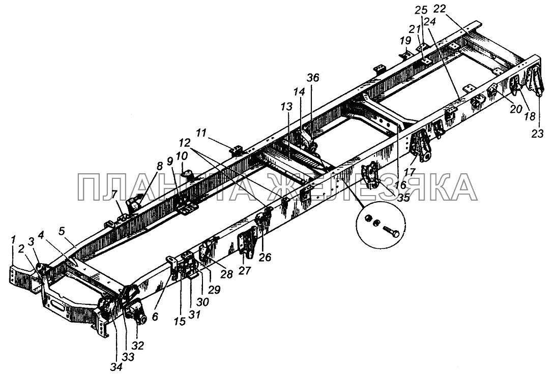 Рама МАЗ-509А МАЗ-5549