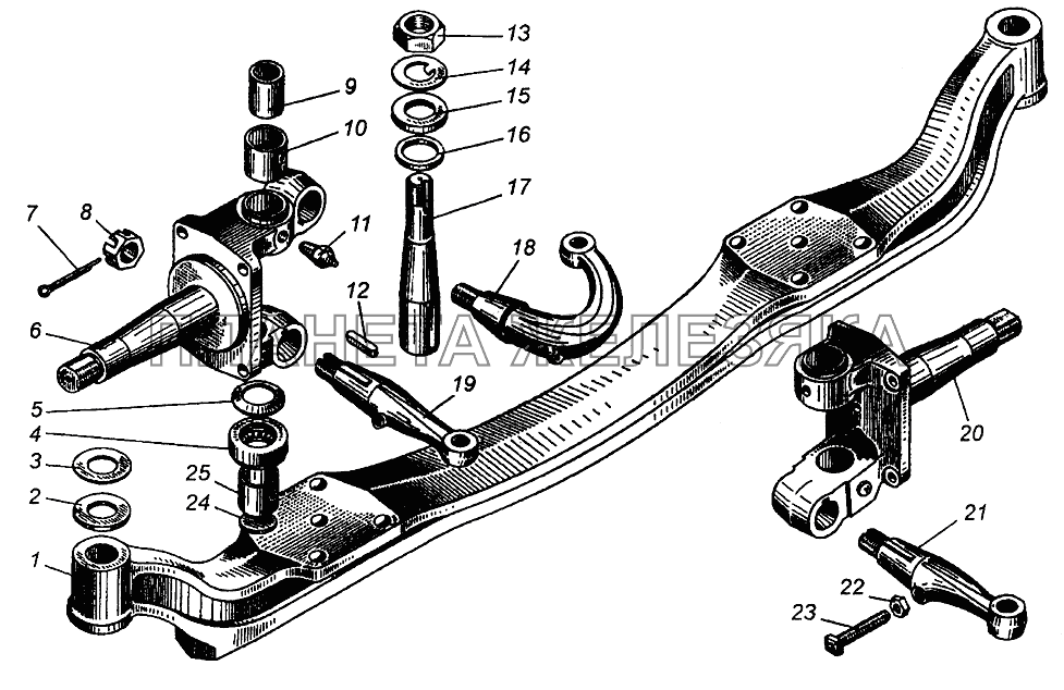 Ось передняя МАЗ-5335, МАЗ-5549, МАЗ-5429, МАЗ-504В МАЗ-5549