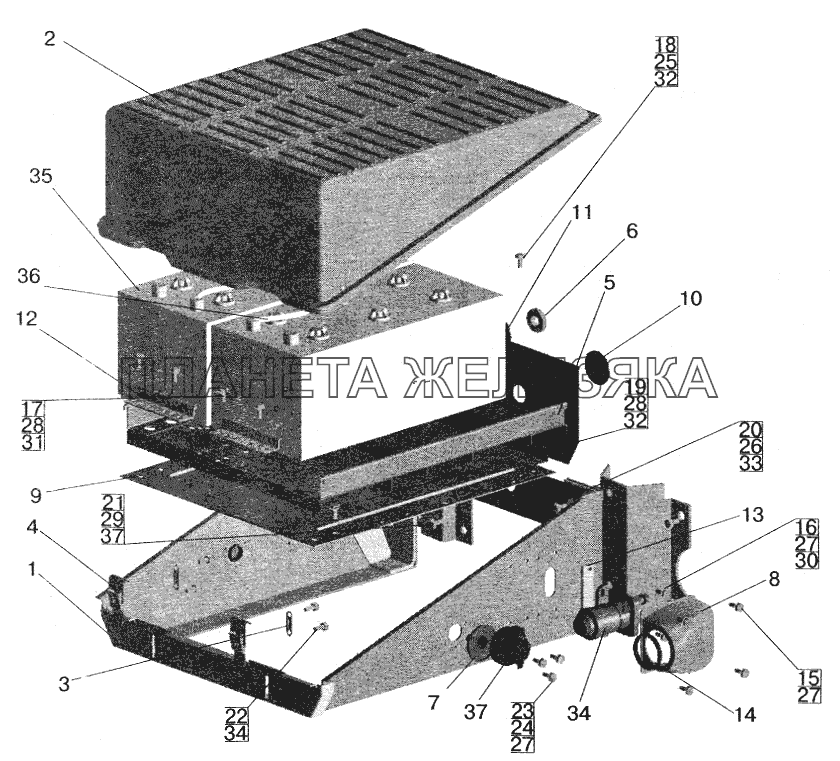 Установка аккумуляторных батарей МАЗ-5551 (2003)
