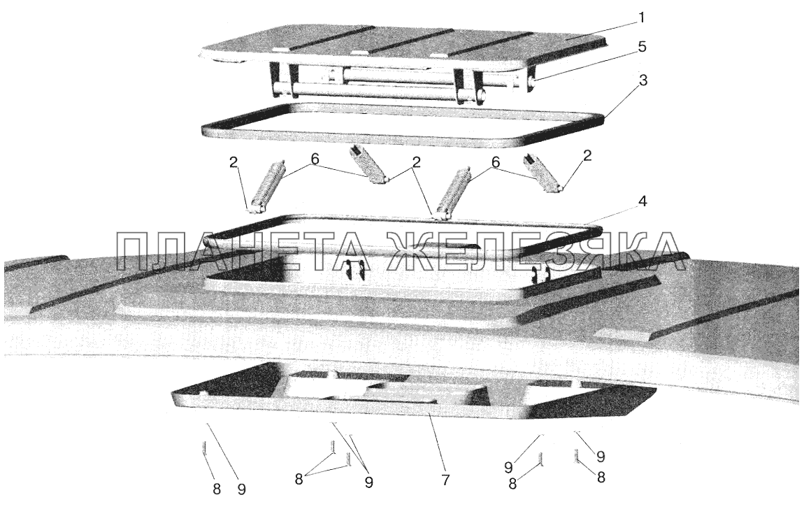 Установка крышки вентиляционного люка МАЗ-5551 (2003)