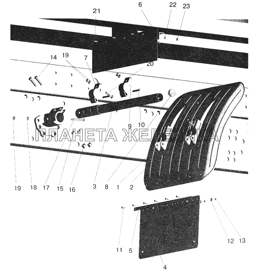 Установка крыльев МАЗ-5551 (2003)