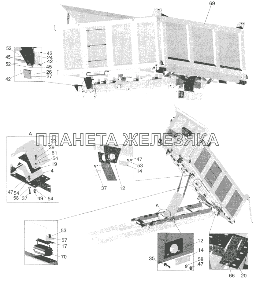 Установка платформы 5516-8500020-070 МАЗ-5551 (2003)