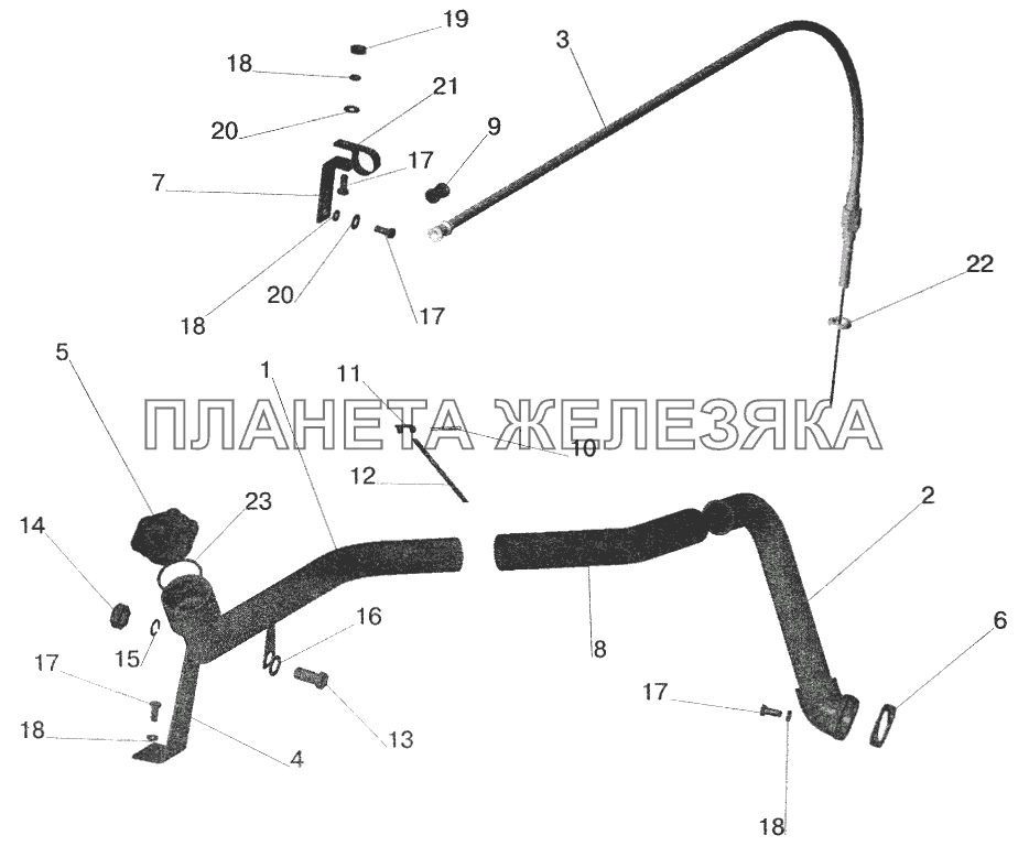 Установка системы заливки и контроля уровня масла МАЗ-5551 (2003)