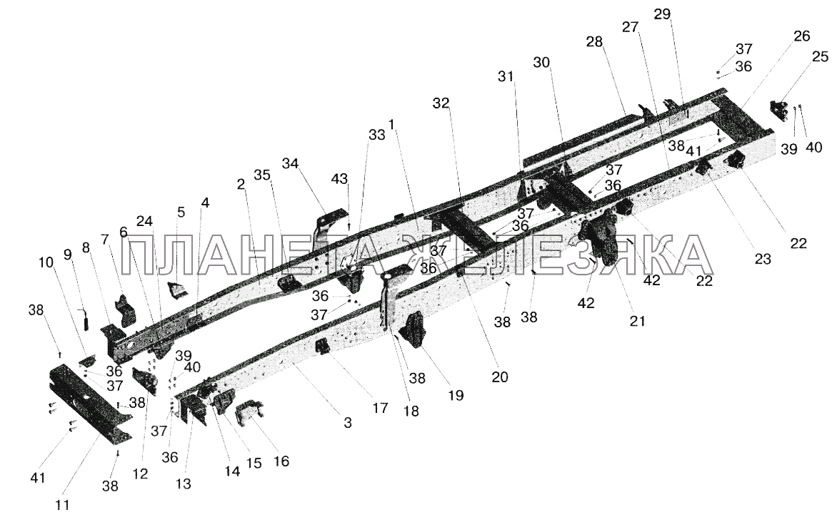 Рама 543205, 543208-пневмоподвеска МАЗ-5551 (2003)