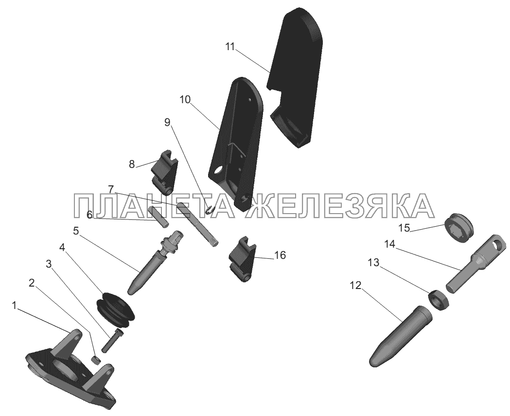 Педаль привода тормозного крана МАЗ-555102, 5551А2