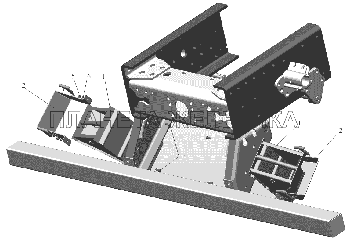 Установка противооткатных упоров 53373-3900037 МАЗ-555102, 5551А2