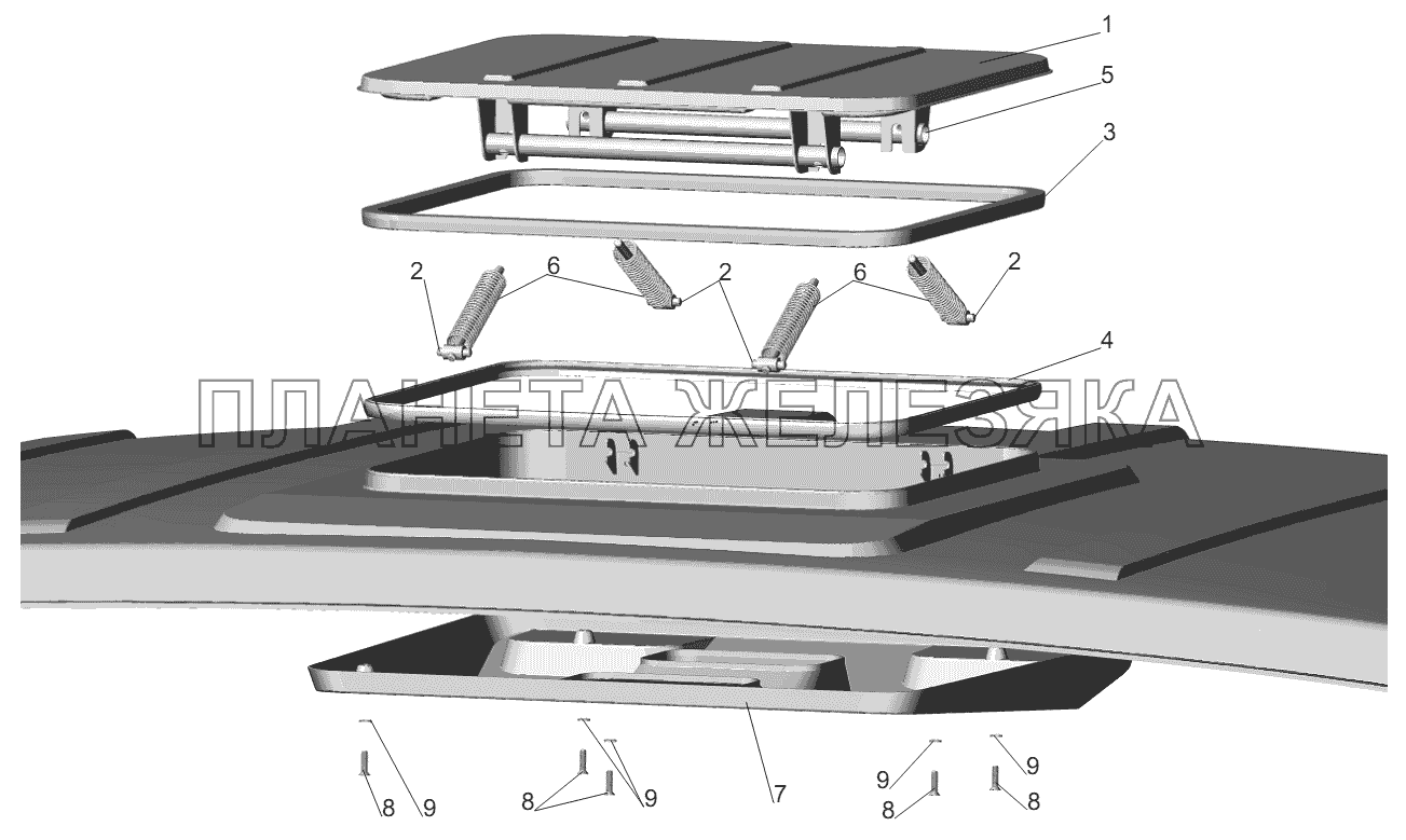 Установка вентиляционного люка МАЗ-555102, 5551А2
