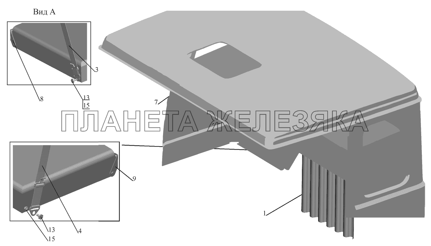 Установка верхнего спального места 64221-8200011 МАЗ-555102, 5551А2