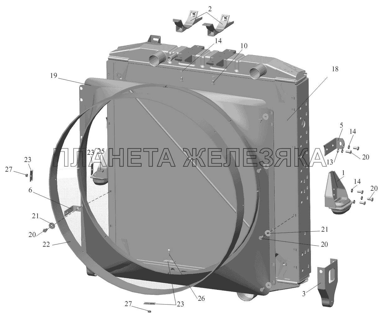 Радиатор с кожухом 5551A2-1301009 МАЗ-555102, 5551А2