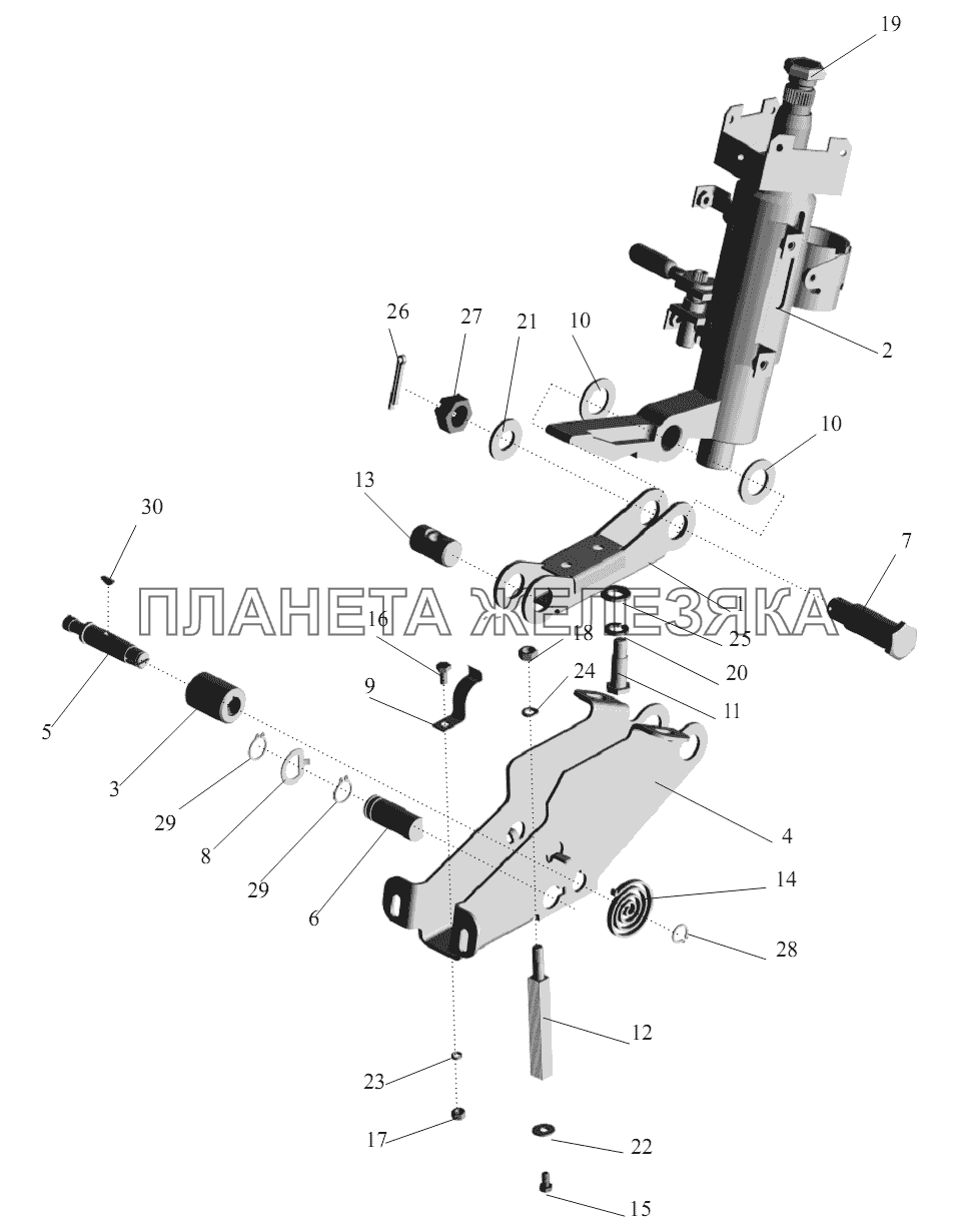 Кронштейн с колонкой 64221-3403008 МАЗ-555102, 5551А2