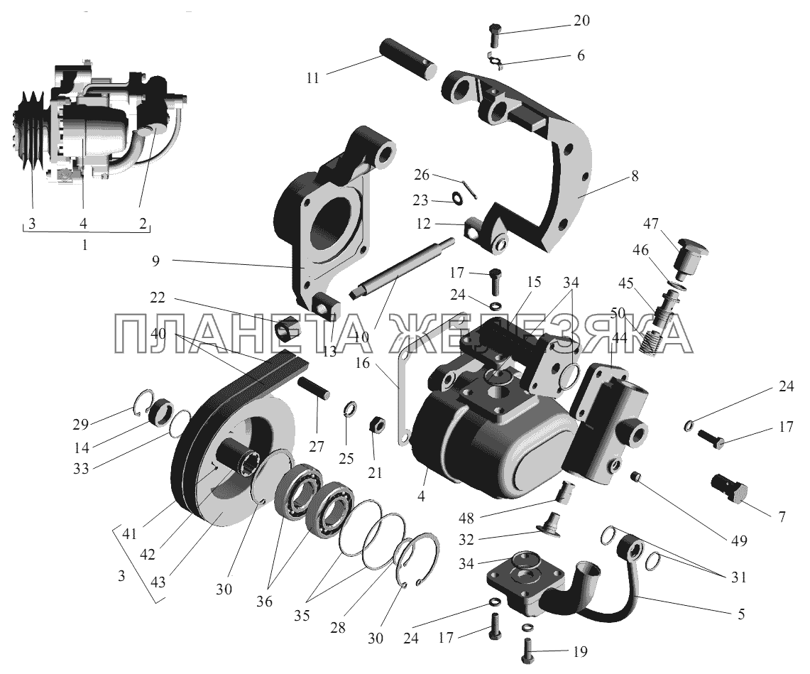 Насос 543240-3407010 (-700) МАЗ-555102, 5551А2