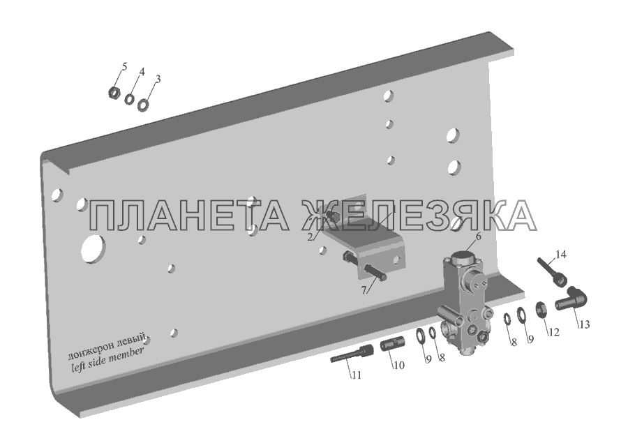 Установка клапана пропорционального и присоединительной арматуры МАЗ-555142