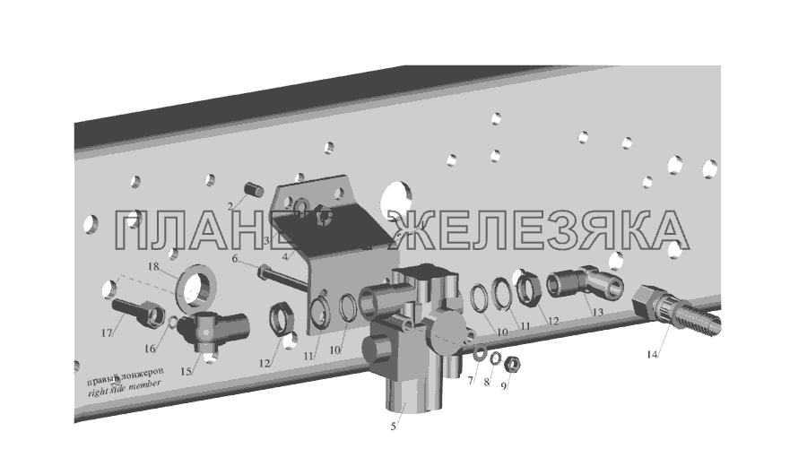 Установка передних модуляторов и присоединительной арматуры МАЗ-555142