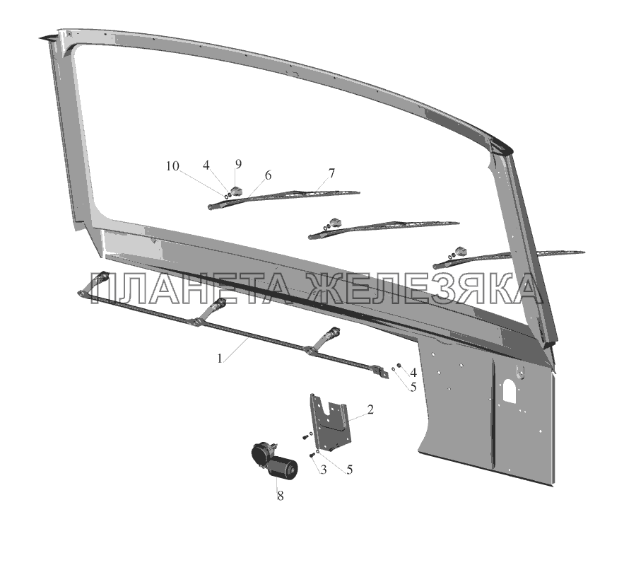 Установка стеклоочистителя 64221-3700041-010 МАЗ-555142