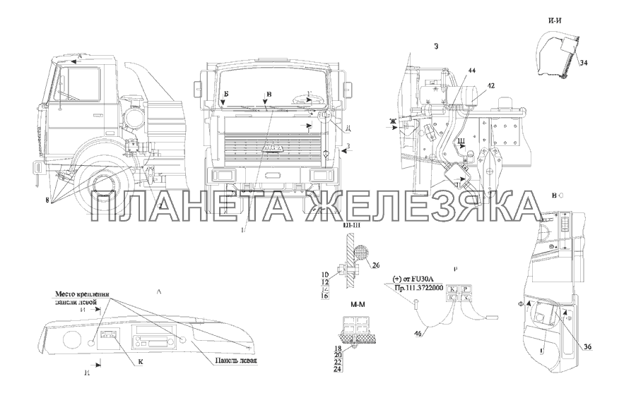 Установка электрооборудования подогревателя 555142-3700085 МАЗ-555142 Установка электрооборудования подогревателя 555142-3700085 МАЗ-555142
