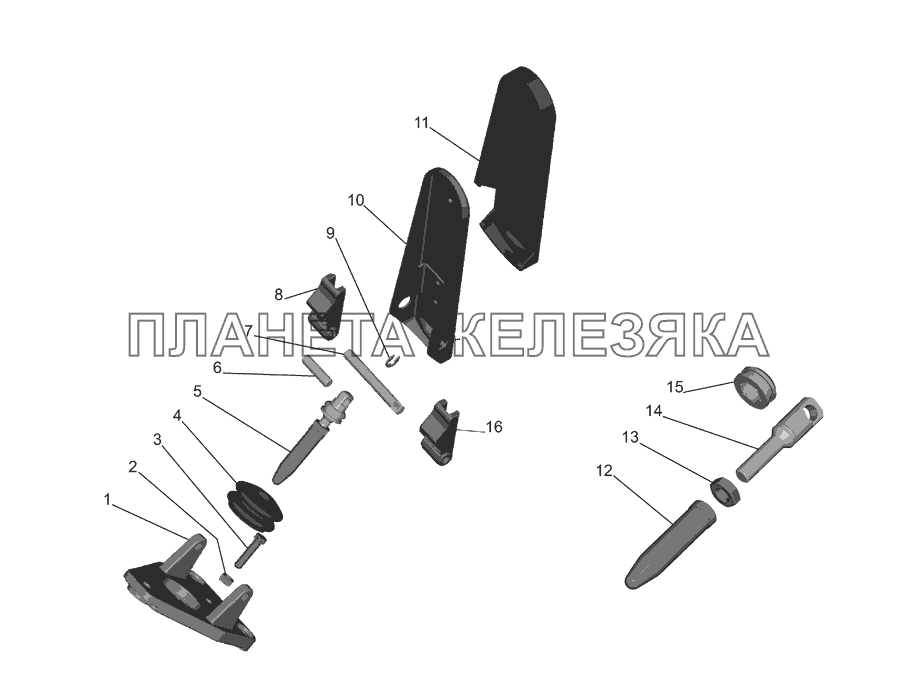Педаль привода тормозного крана МАЗ-555142