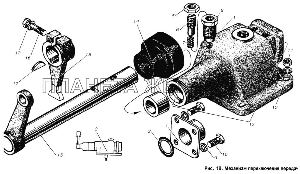 Механизм переключения передач МАЗ-53366