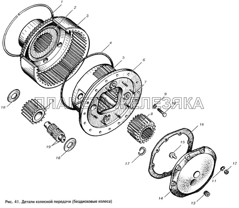 Детали колесной передачи (бездисковые колеса) МАЗ-53366