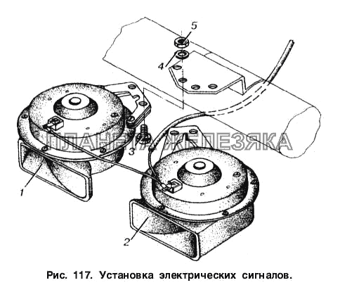 Установка электрических сигналов МАЗ-6303