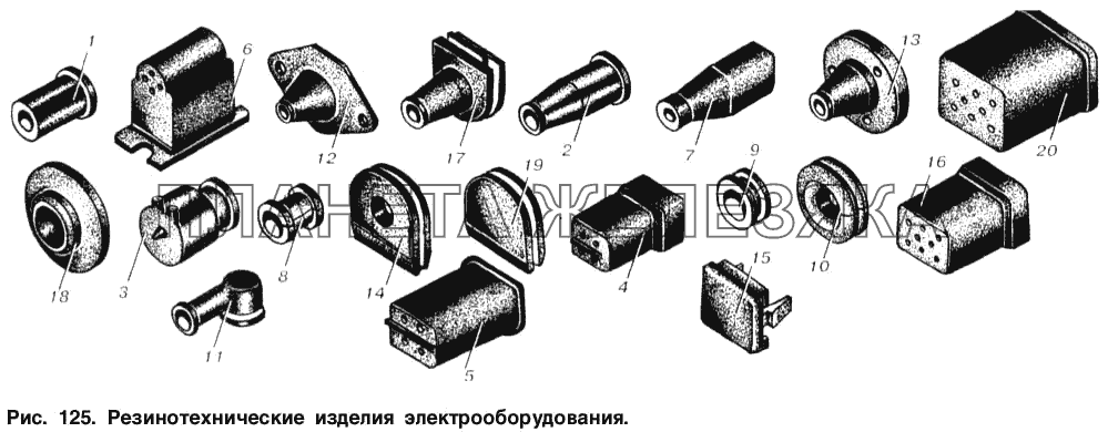 Резинотехнические изделия электрооборудования МАЗ-6303