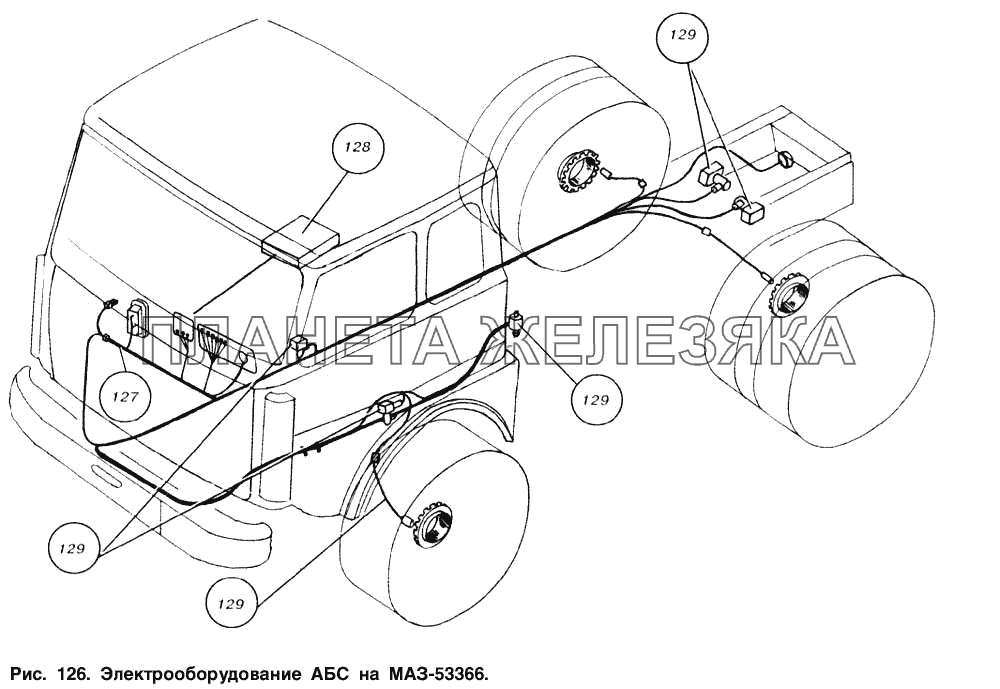 Электрооборудование АБС на МАЗ-53366 МАЗ-53366